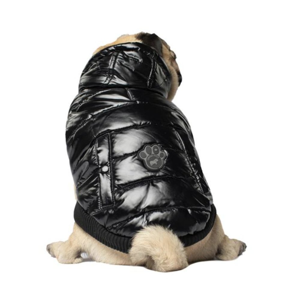 Canada Pooch Shiny Puffer Black Vest - Size 10